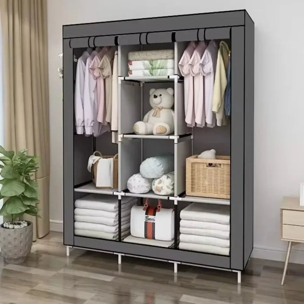 Cloth Wardrobe Enlarged Open Closets Simple Dustproof Large Capacity Portable Folding Cupboard Organizer Clothing Storage Rack