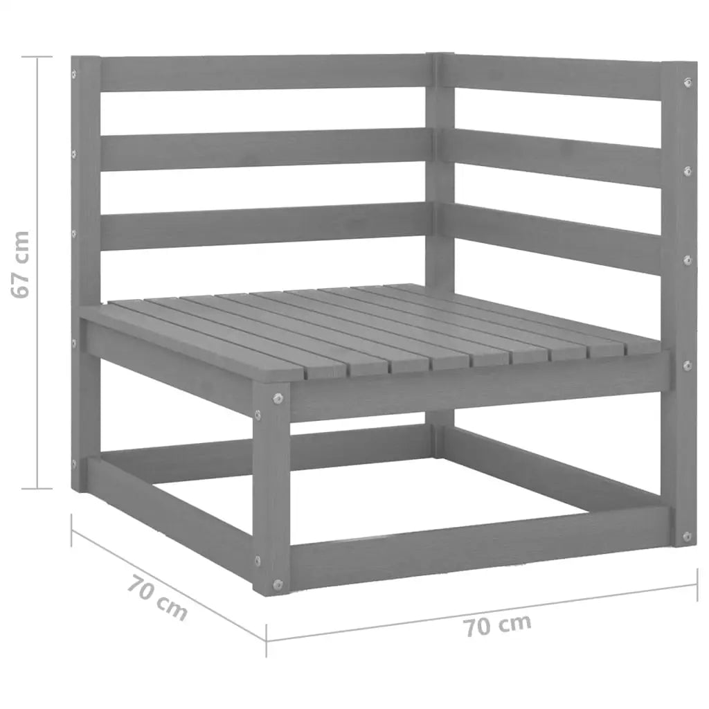 Solid Pine Wood Grey Garden Sofa, Good Quality Outdoor Products for patio, Pool, Terrace, Garden, Modern Sofa