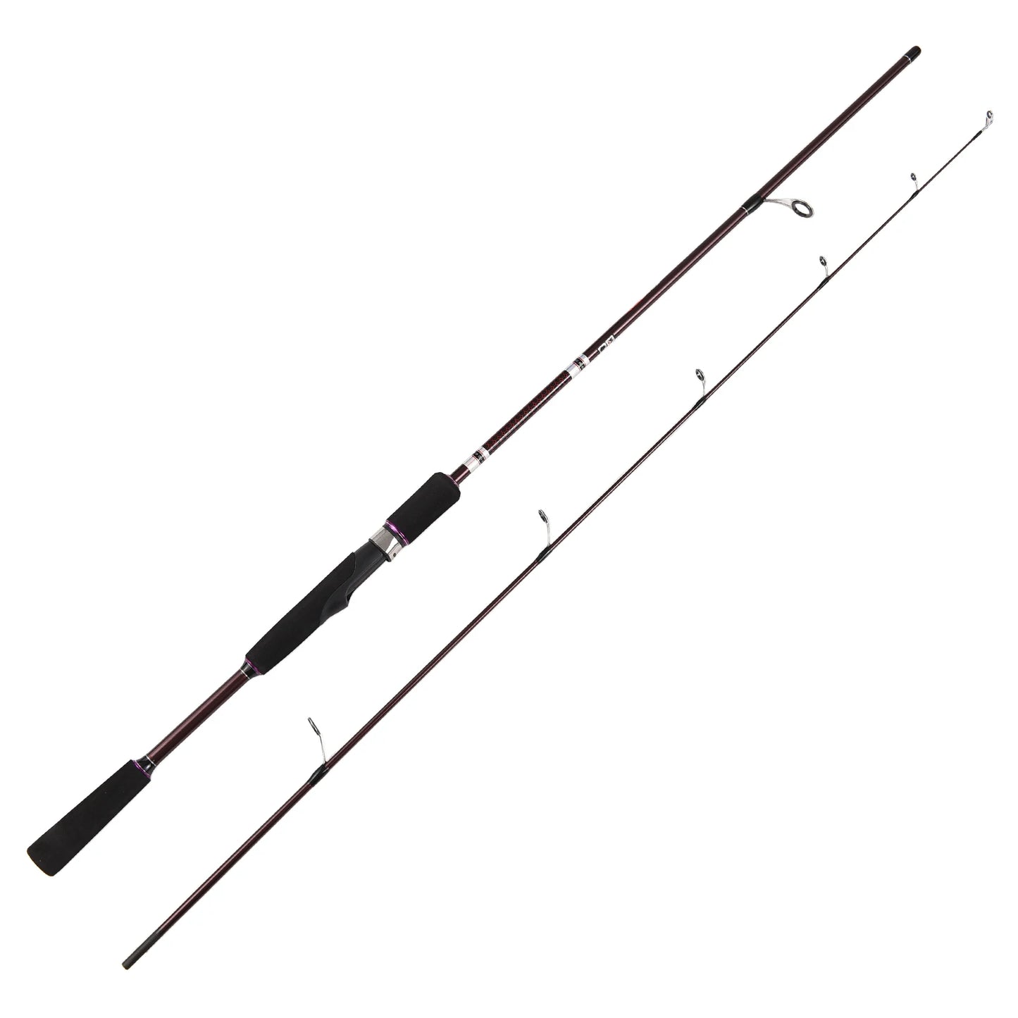 Carbon Spinning Fishing Rod 1.8m Solid Casting Fishing Rod with Comfort EVA Grip for Bass Fishing Walleye Fishing Trout Fishing
