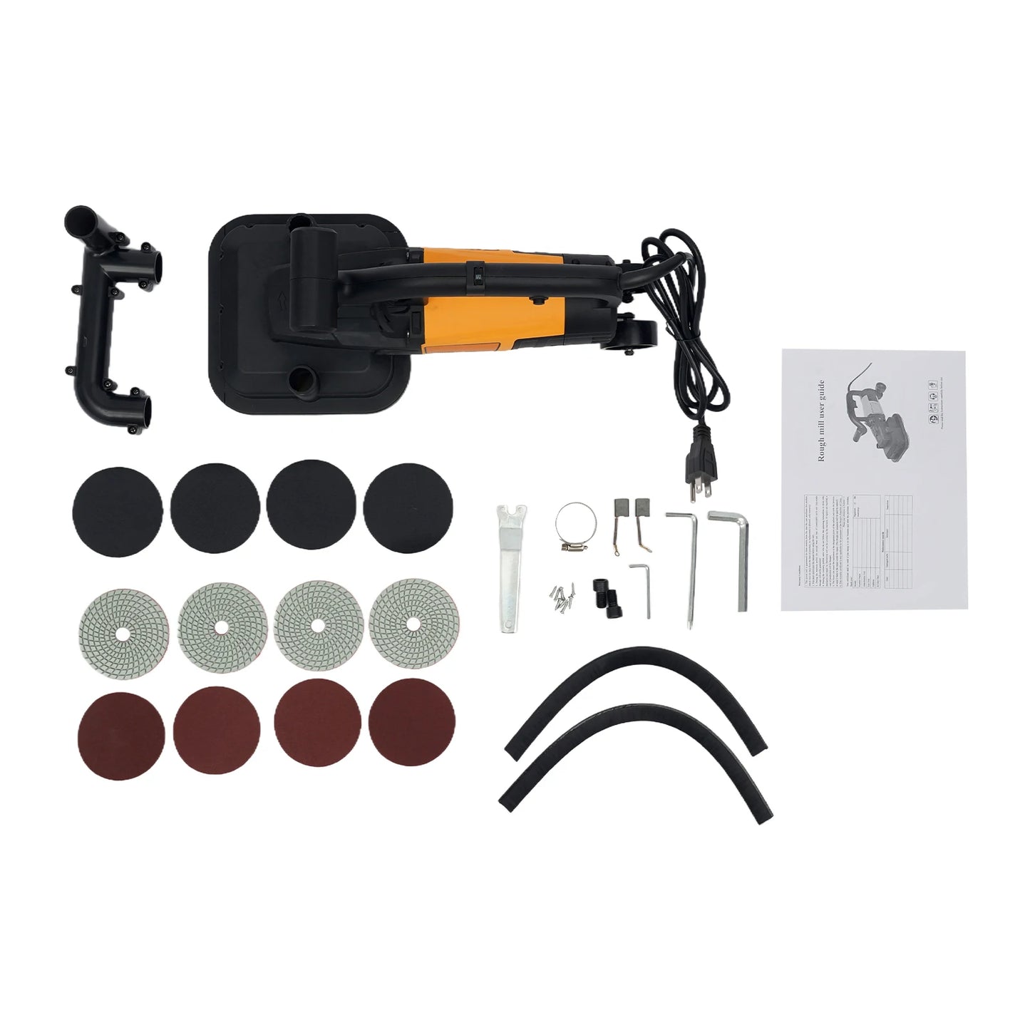 4-Head Concrete Grinder, Concrete Surface Grinder, 3800W Concrete Grinder Set for Grinding Concrete Cement Marble Granite