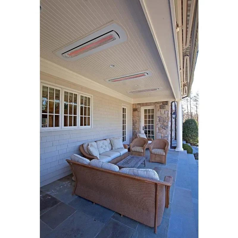 Bromic Heating Tungsten Smart-Heat 56-Inch 6000W Dual Element 240V Electric Infrared Patio Heater - White