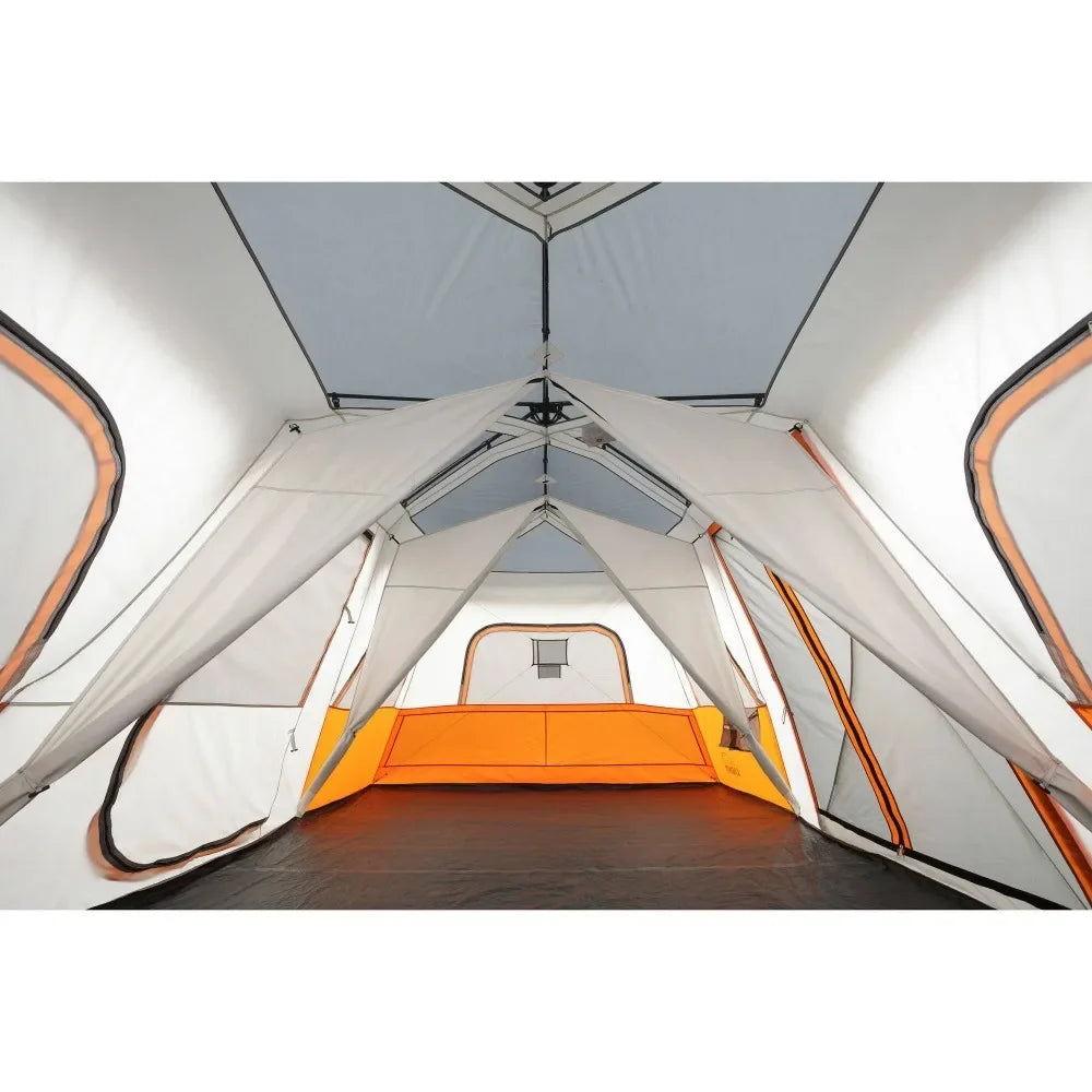 12 Person Instant Cabin Tent with Integrated LED Lights, 3 Rooms, 47.87 lbs