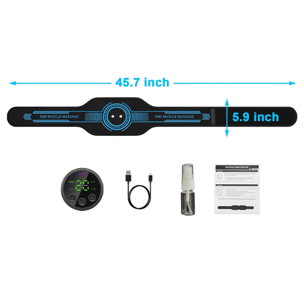 USB Recharge Abdominal Toning Belt EMS Muscle Stimulator Muscle Toner Body Massager Waist Arm Leg Massage Weight Loss Fitness