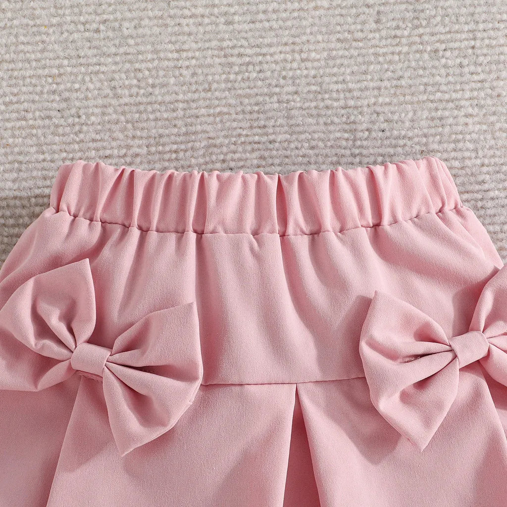 Terno For Kid Girl Puff Sleeve Blouse and Elastic Skirt Summer Outfit Toddler Infant Clothing Set Kids Wear Ootd For Baby Girl