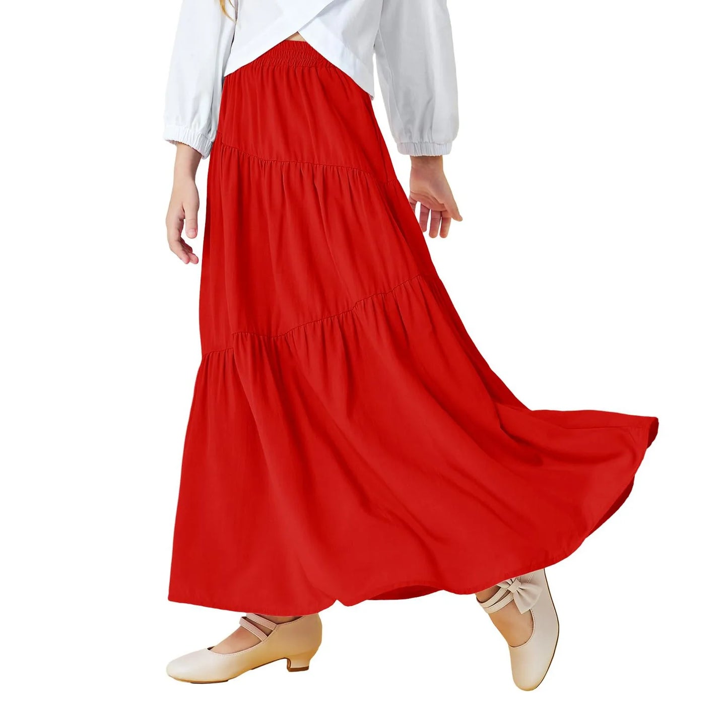 Girls Skirts Autumn New Childrens Clothing Korean Style Baby Girls Ruffled Jacquard Skirt Casual Simple and Daily
