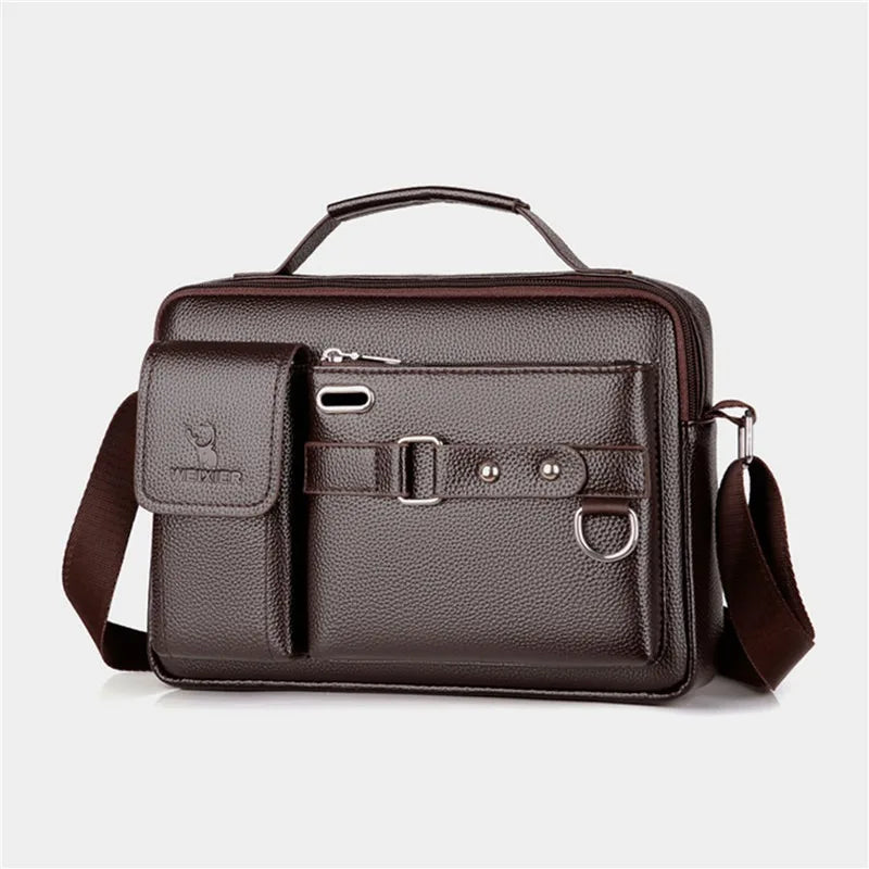 New Men Shoulder Bag for 10.4" Ipad PU Leather Business Handbags Men Messenger Bags Fashion Man Crossbody Bag