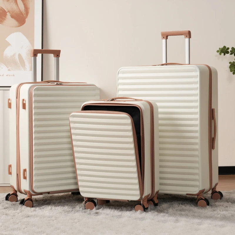 3 Piece Sets20"24"28", Hard Shell Luggage Carry on Luggage Set with TSA Lock , Usb, Universal Wheel,cup Holder Rolling Luggage