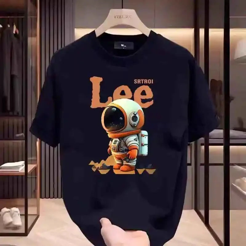 Cotton short-sleeved T-shirt men and women 2025 new summer design sense niche fashion brand