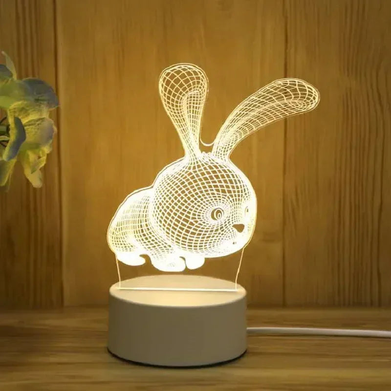 Romantic Love 3D Led Lamp for Home Kids Children's Night Light Wedding Decoration Birthday Party Valentine's Day Bedside Lamp