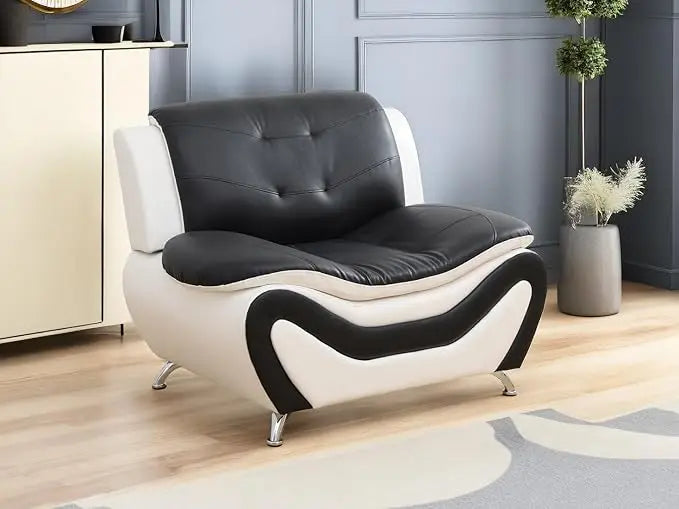 Leather Couches for Living Room,Living Room Couch Set,Sofa for Bedroom,Apartment,Living Room Furniture Sets,a-Leather BlackWhite