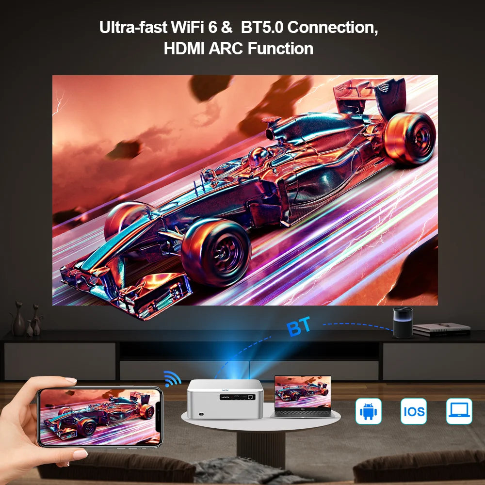 PROGAGA PG610W Full HD 1080P Android Projector 4K WiFi 2G 32G PG610 Beamer Home Theater Meeting Game Portable Video Projector