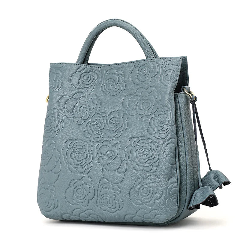 Aidrani Genuine leather women's handbag, large capacity fashionable printed bag, made of cowhide material