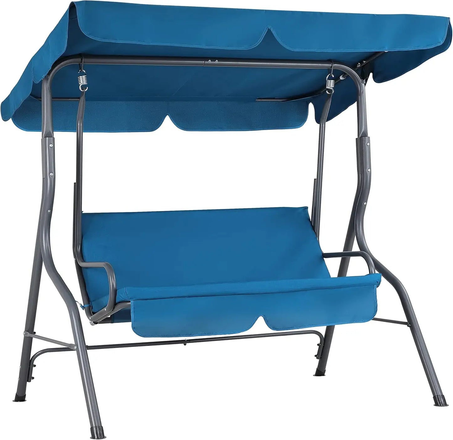 Garden Swing Chair, 2 Seater, Weatherproof Rocking Bench with Roof and Backrest, Non-Slip Feetm Patio Seat, Patio Swing Bench