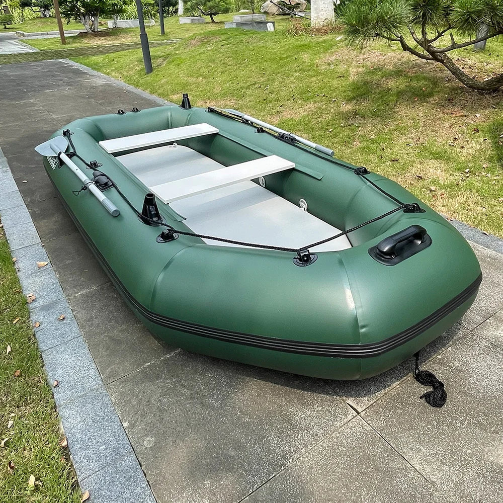 4-Person 300cm PVC Rowing Kayak Inflatable Fishing Boat with Free Accessories for Canoe Rescue Boot