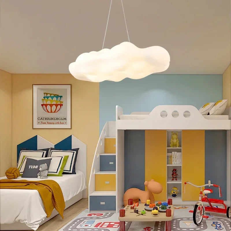 Nordic modern minimalist acrylic cloud-shaped LED ceiling chandelier white cloud-shaped chandelier for living room and bedroom