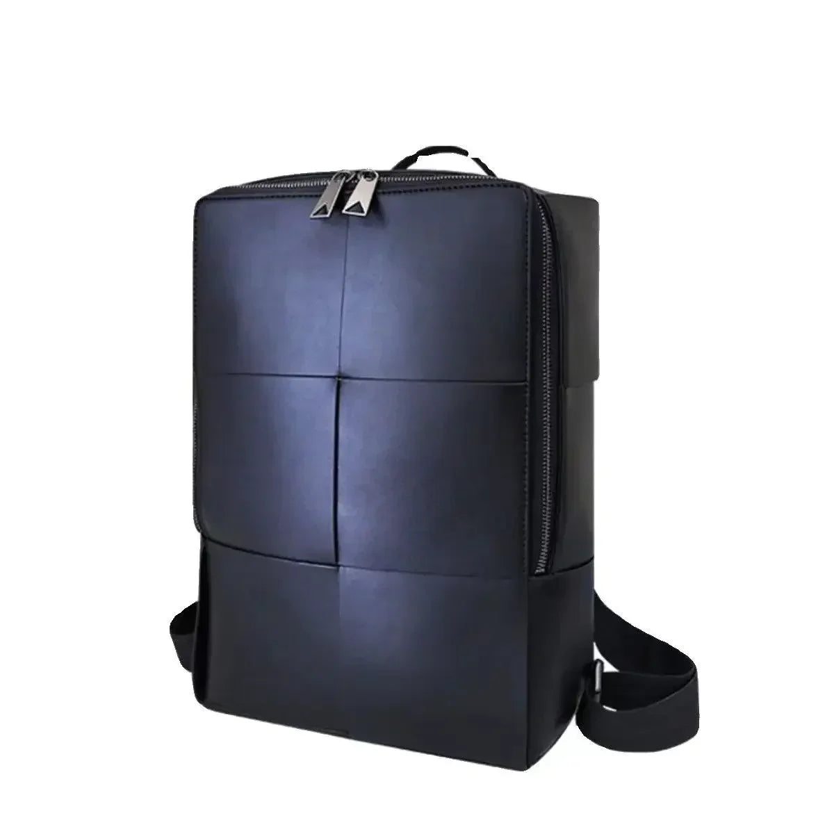 Genuine Leather Men Woven Backpacks Real Natural Leather Student Backpack Boy Luxury Weave Computer Laptop Bag