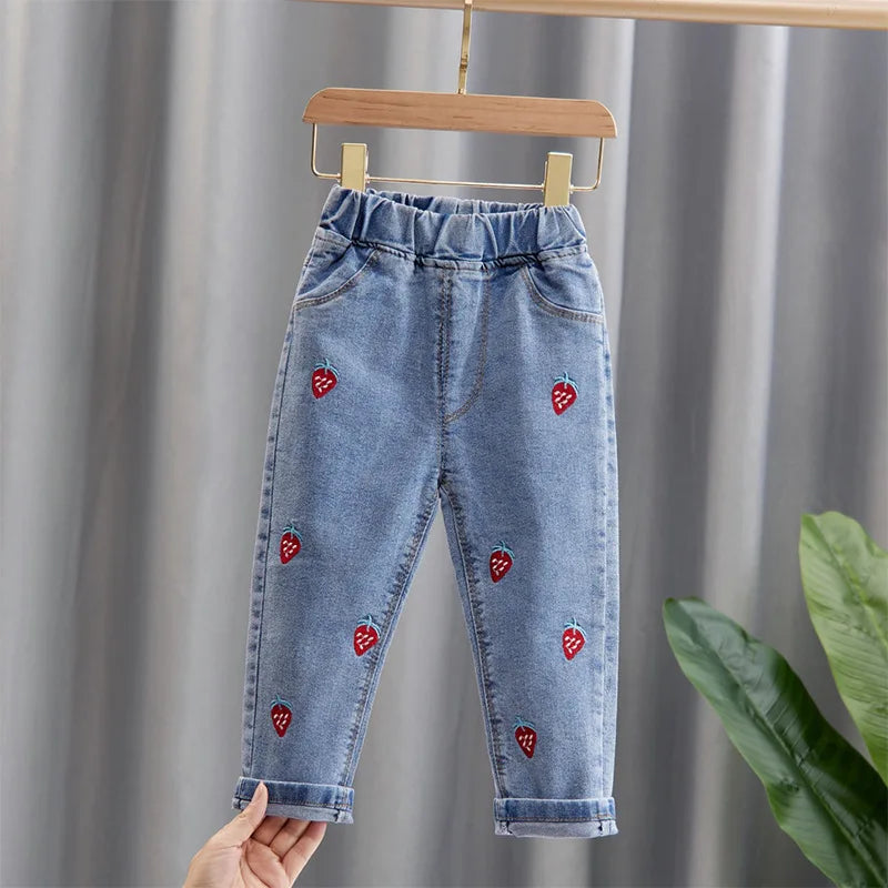 Girls Pants Kids Clothes Children Jeans Cowboy Denim Pants Spring Autumn Fashion Clothing Streetwear Casual Harajuku