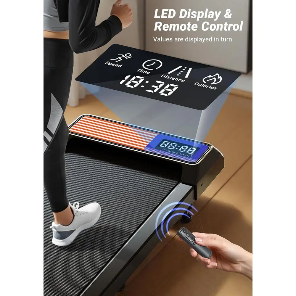 Compact 2.5 HP Under Desk Treadmill, Portable Walking Pad with 5% Incline, 265/300 Lbs Capacity, 15 x 35.4 Surface for Home or O