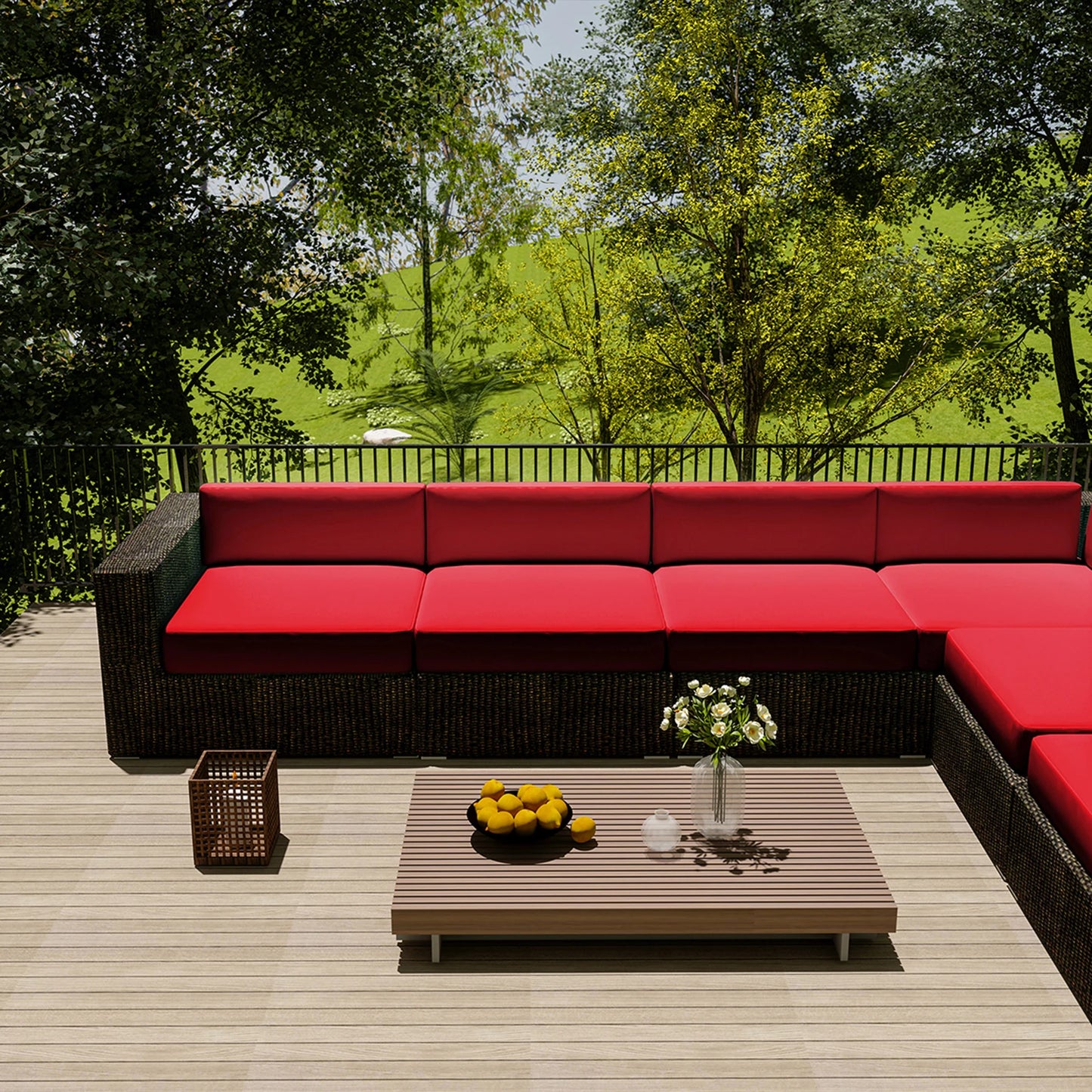 Patio Square Waterproof Slipcover Outdoor Sofa Seat Cushion Covers Garden Rattan Chair Sectional Sofa Covers Furniture Protector