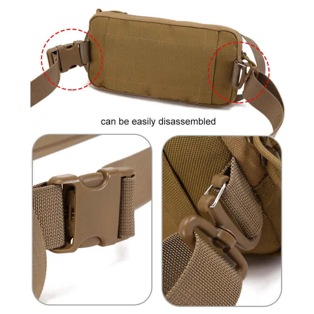 Men Tactical Molle Sling Chest Pack Daypack Backpack Small Military Shoulder Bag Outdoor Nylon Military Fishing Bag