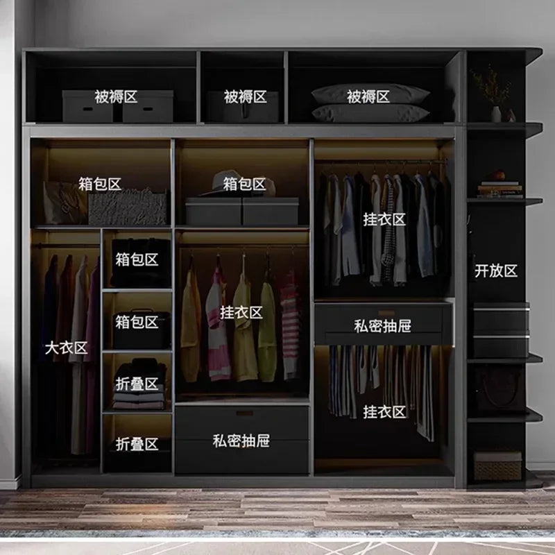 Mirror Cabinets Wardrobe Storage Cupboard Display Desk Clothes Closet Filing Shelves Simple Makeup Cube Ropero Salon Furniture