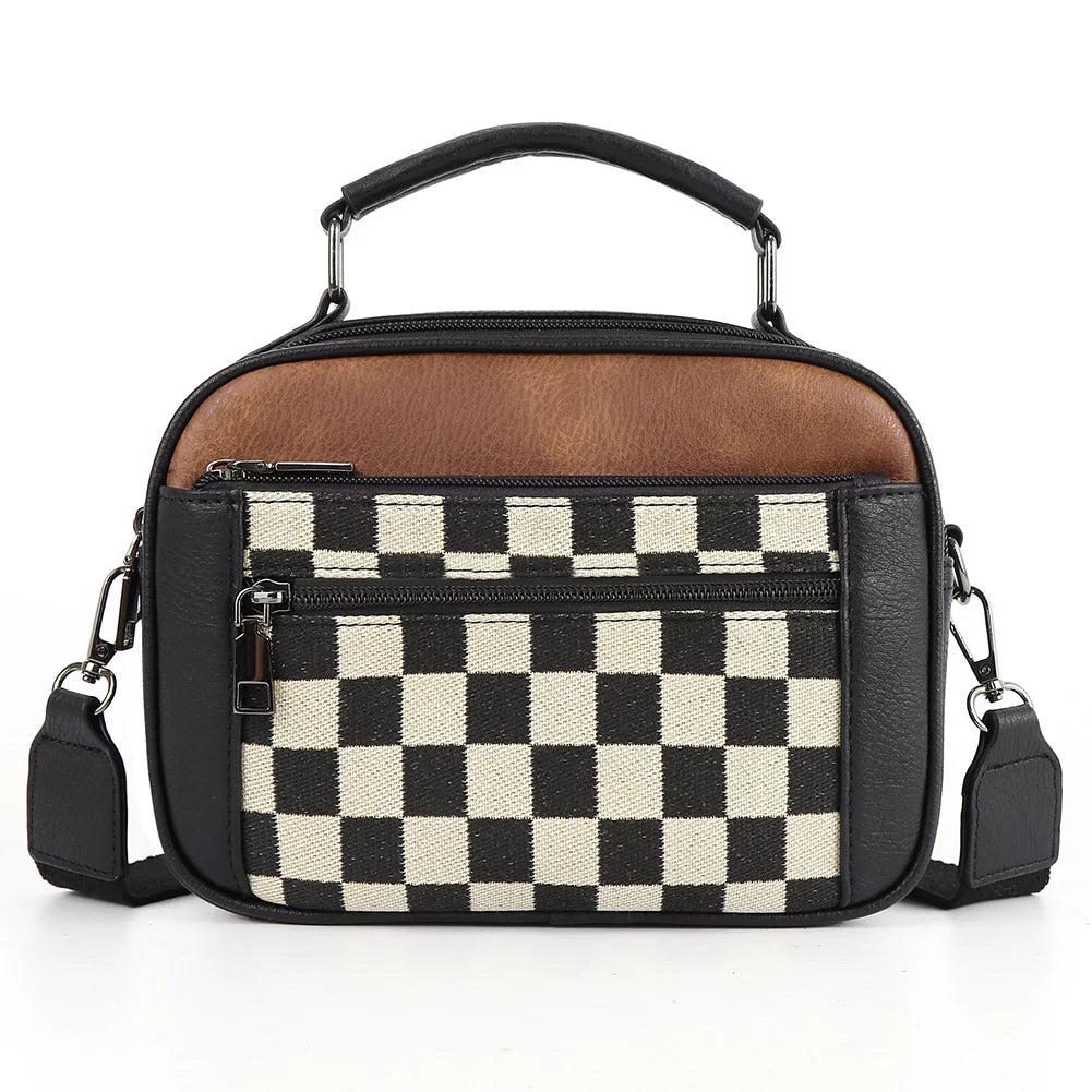Shoulder Bag PU Leather Zipper Closure Crossbody Bag for Women with Multi-Pocket Top Handle Bag Satchel Purse for Work Travel