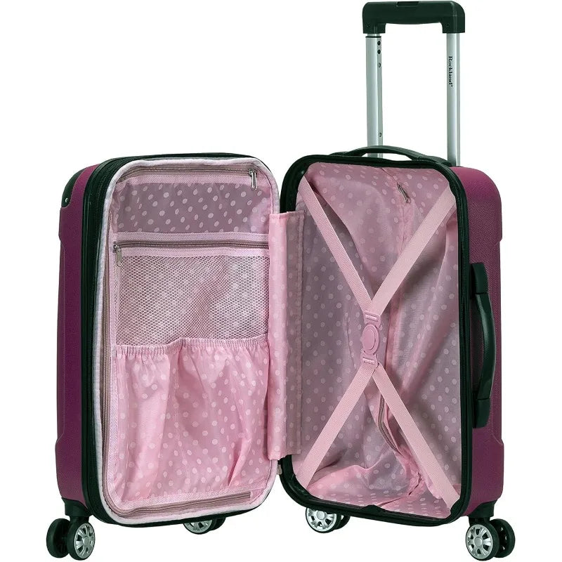 London Hardside Expandable Luggage with Spinner Wheels, Pink, Carry-On 20-Inch