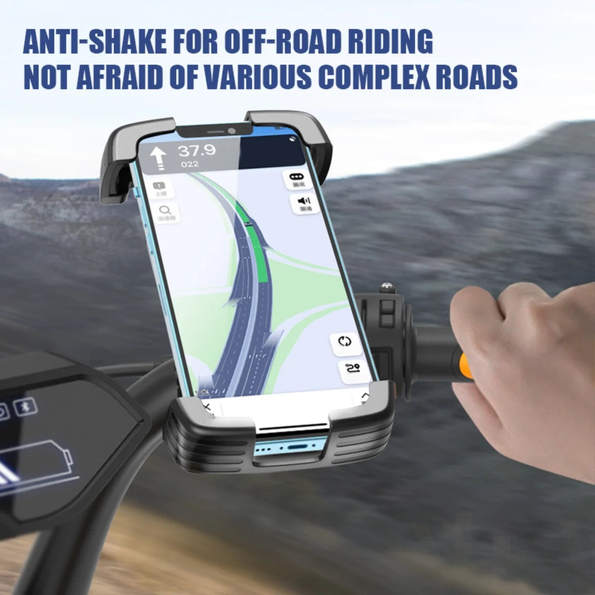 2024 New shock-absorbing anti-shake bicycle mobile phone stand/electric motorcycle fixed ultra-stable anti-slip stand