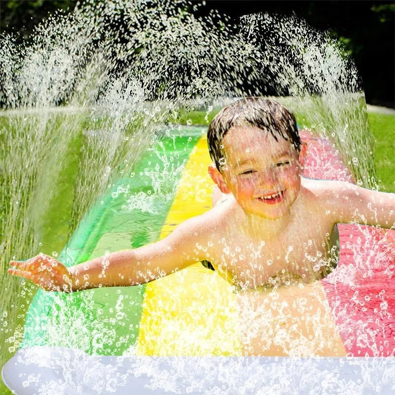 Outdoor Courtyard Lawn Inflatable Toys Water Slide Summer Garden Water Toy Family Friend Interactive Sprinkle Water Sliders Gift