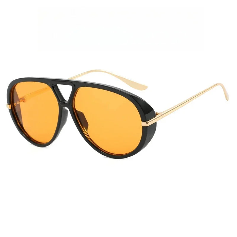 New Fashion Round Sunglasses For Women Men Retro Luxury Designer Double Bridge Frame Sun Glasses Shades UV400 Eyeglasses