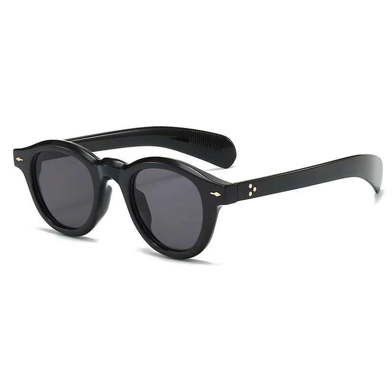 Fashion Small Round Sunglasses Women Retro Clear Ocean Lens Shades UV400 Men Rivets Punk Sun Glasses
