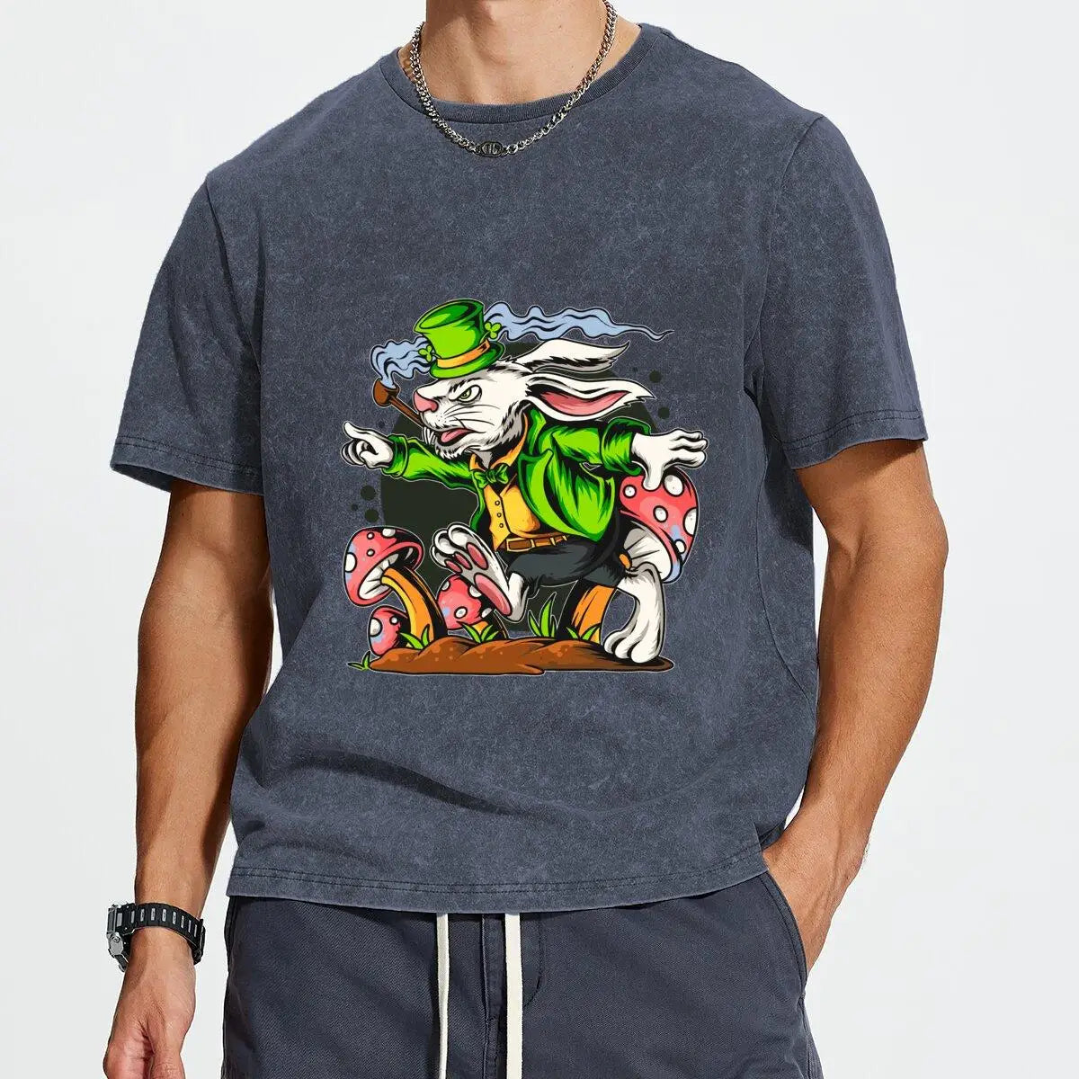 Men's New T-Shirt 0371 Rabbit mushroom Comfortable Casual Wear