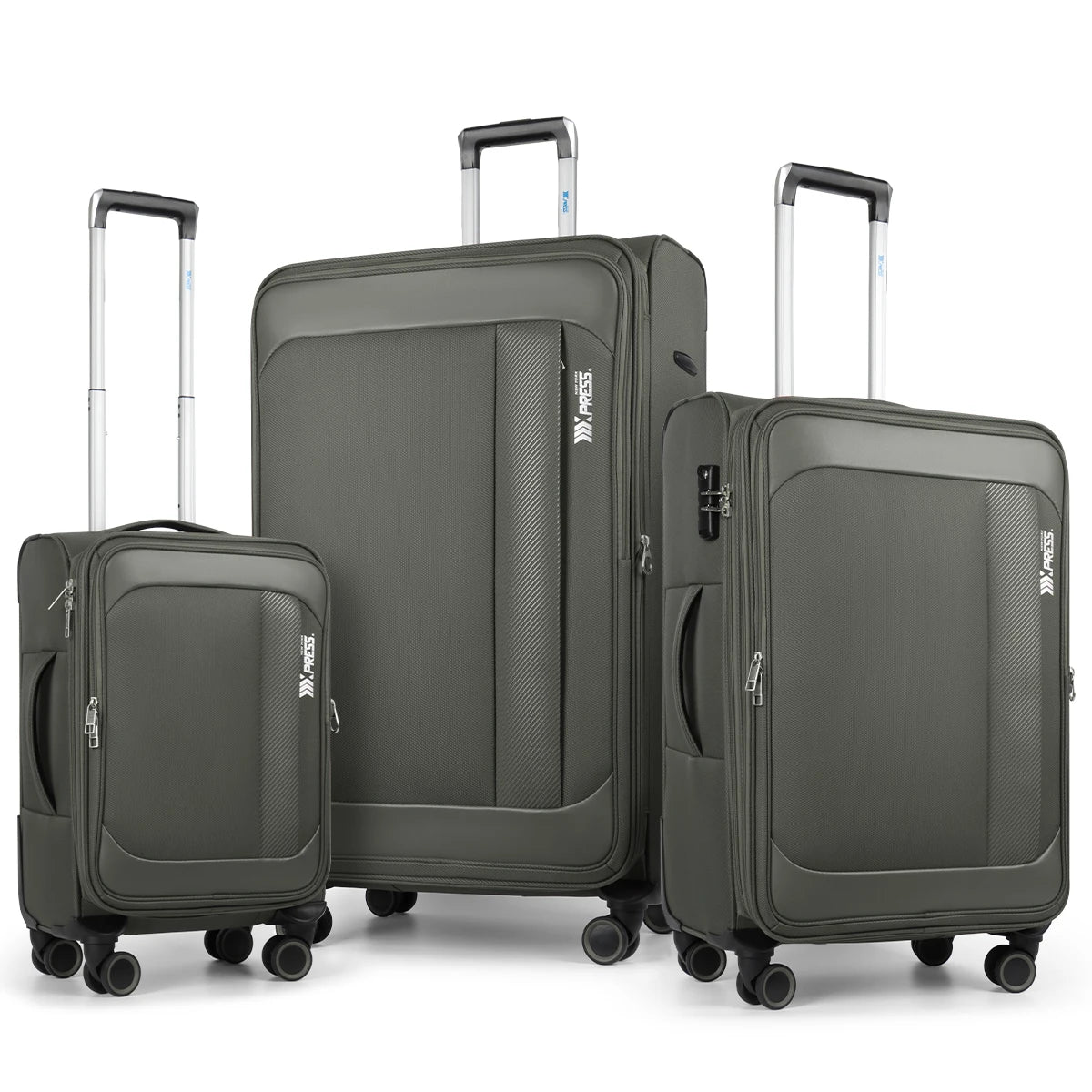3 Piece Luggage Set Softside Expandable Suitcase with Spinner Wheels & TSA Lock Softshell Lightweight Travel Luggage Set
