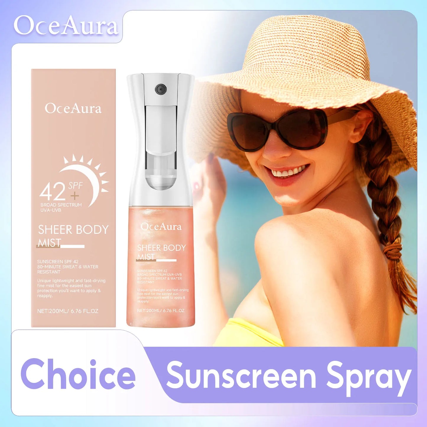 Facial Sunscreen Spray Strong Moisturizing Rapid Absorption Refreshing Not Sticky Isolate Uv Anti Oxidation Body Sunblock Cream