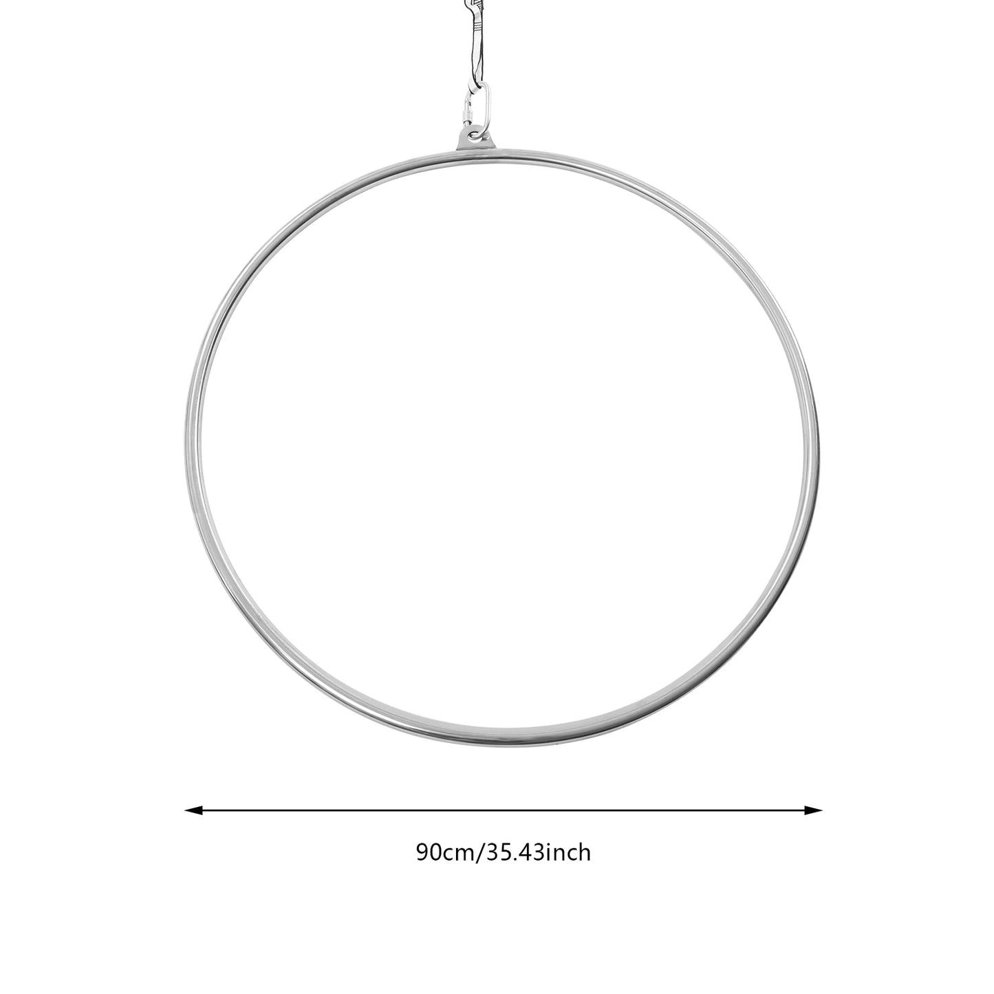 90cm/35.43in Stainless Steel Professional Aerial Lift Rings 253Lbs Max Load-Bearing Capacity, for Dance Fitness Performance