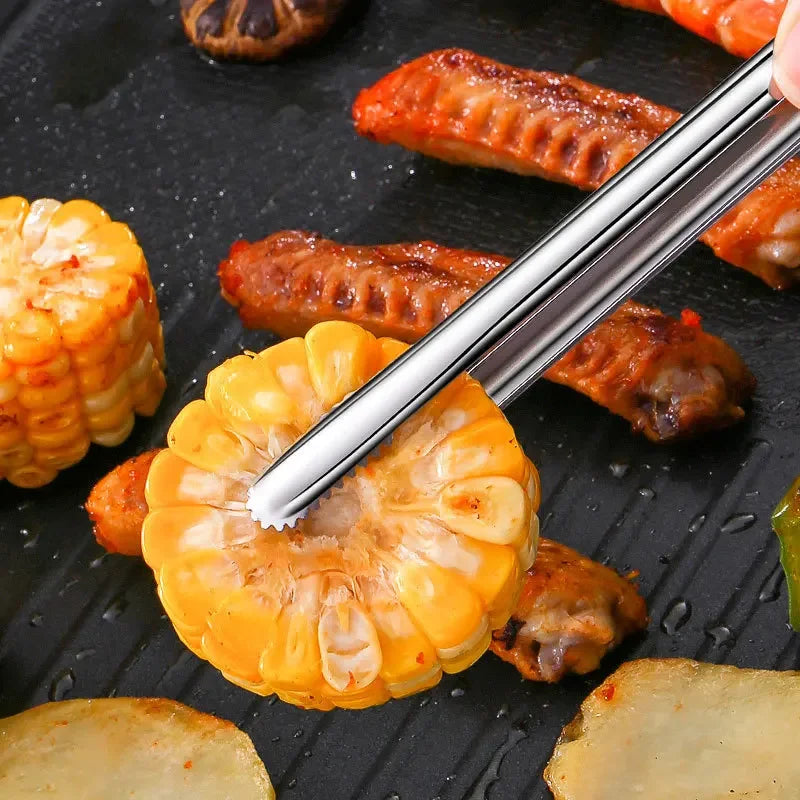 Stainless Steel Grill Tongs BBQ Steak Food Clip Bread Tong Cooking Outdoor Grilling Non-stick Steak Clamp Kitchen Gadgets