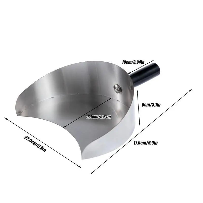 Handheld Meat Catcher Stainless Steel Meat Catcher Heat Resistant Barbecue Shovel for Kitchen Barbecues Outdoor Camping