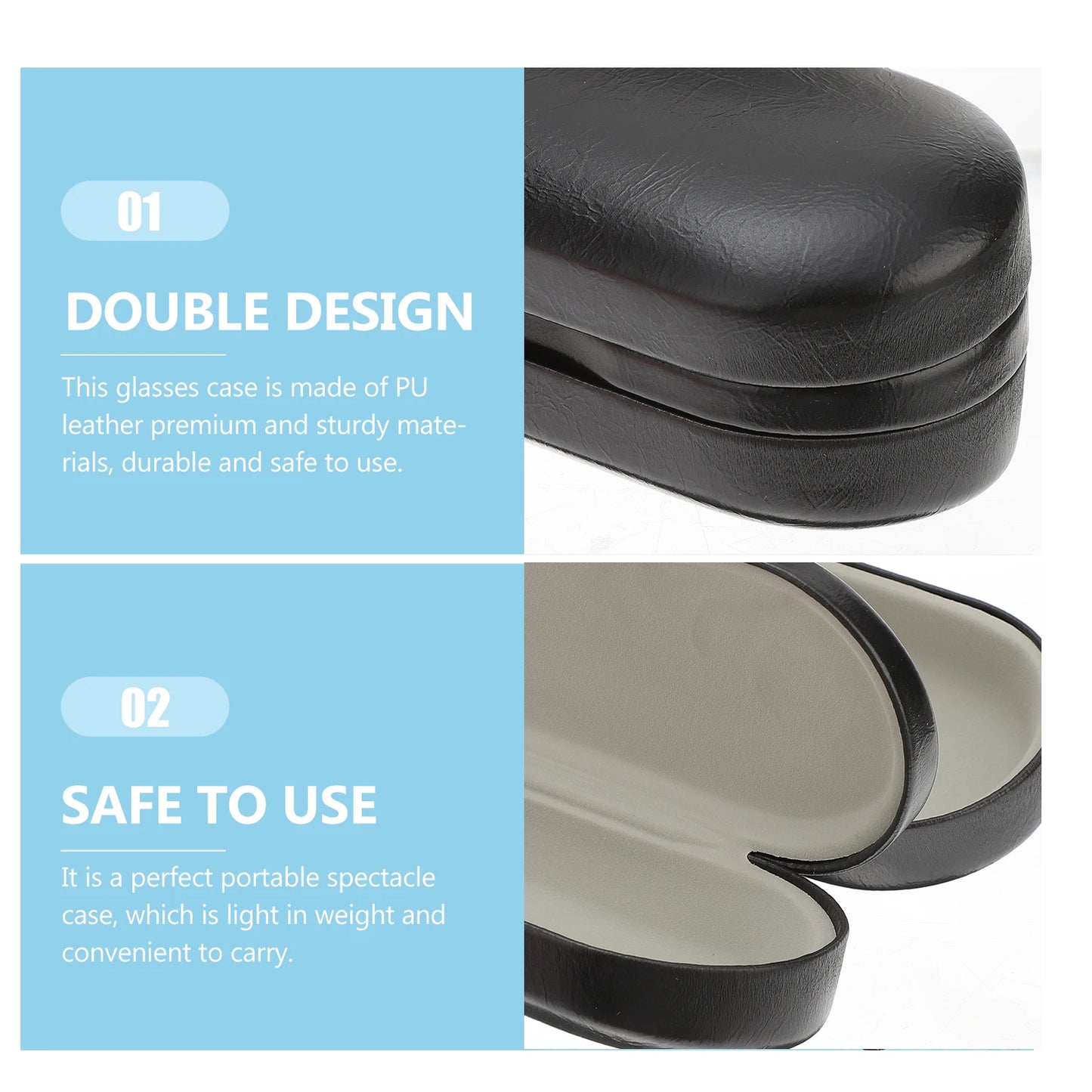Glasses Case Two Eyeglasses for Men Sunglass Premium Materials Cases Double Flocking Cloth Goggles Storage Lightweight