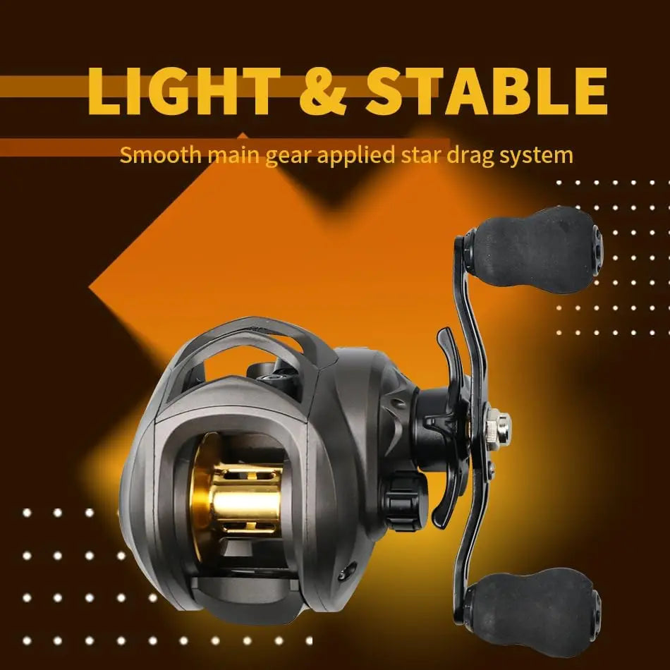 AK 7.2:1 High-Speed Baitcasting Reel 2024 Upgrade 17.6Lbs Drag Lightweight Nylon Frame Magnetic Braking Ergonomic