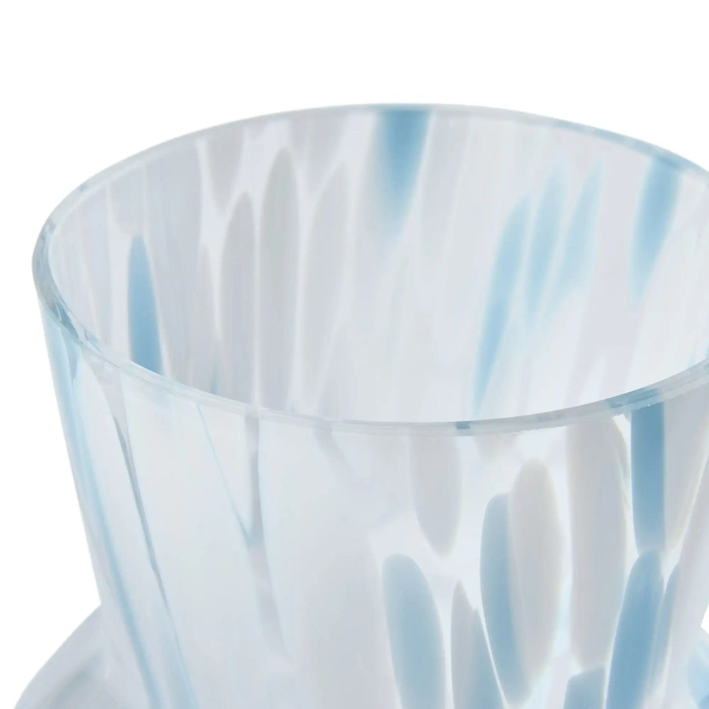 Better Homes & Gardens Tortoise Glass Vase, 7'', Blue and White