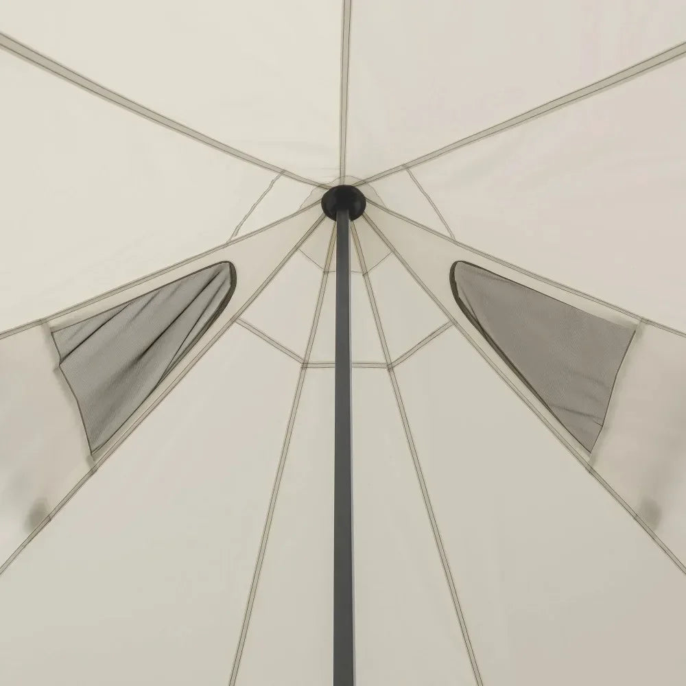 8-Person Glamping Bell Tent Camping Tent Travel 15' X 15' Tents with String Lights, 22.57 Lbs Bell-style Tent  Party Tents