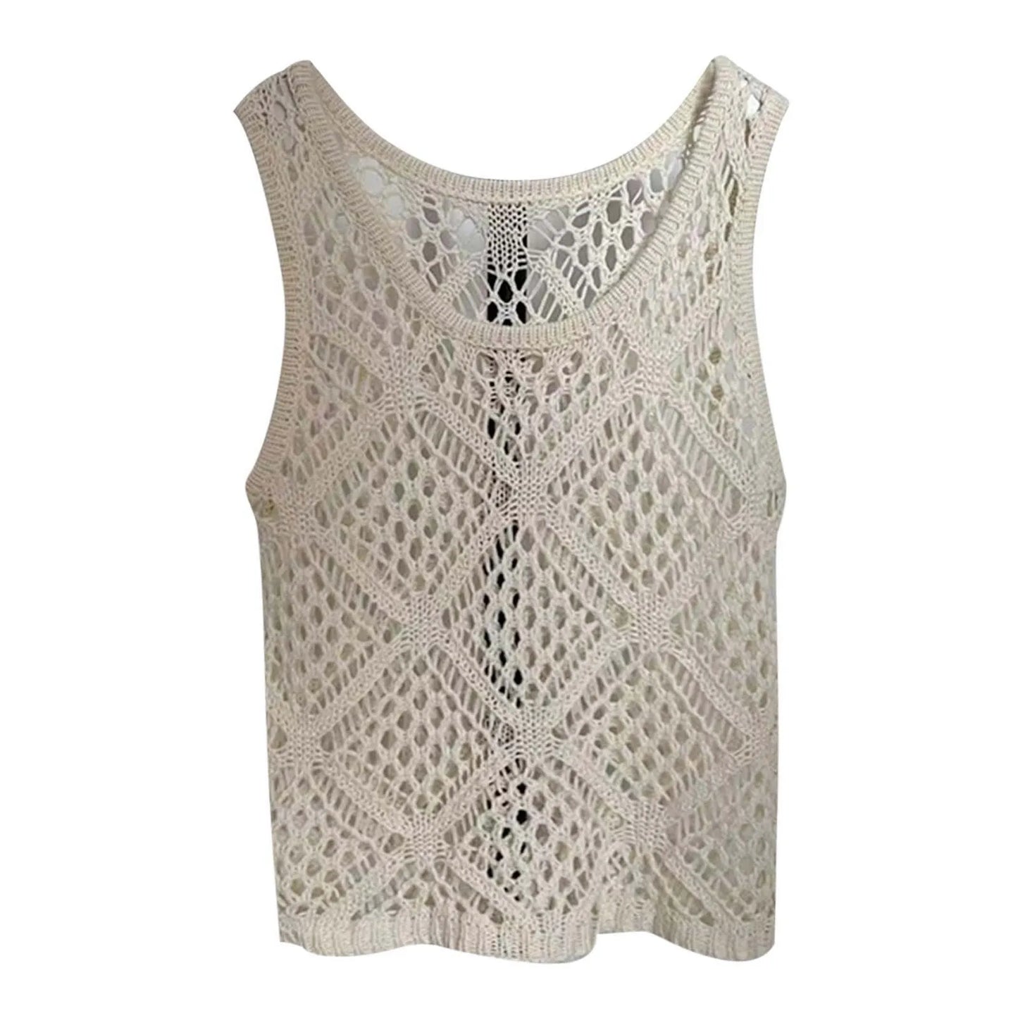 Women's Tank Tops Knit Sweater Vest Hollow Out Sleeveless Cover Up Comfy Sweater Womens Sweaters Lightweight Women Sweater