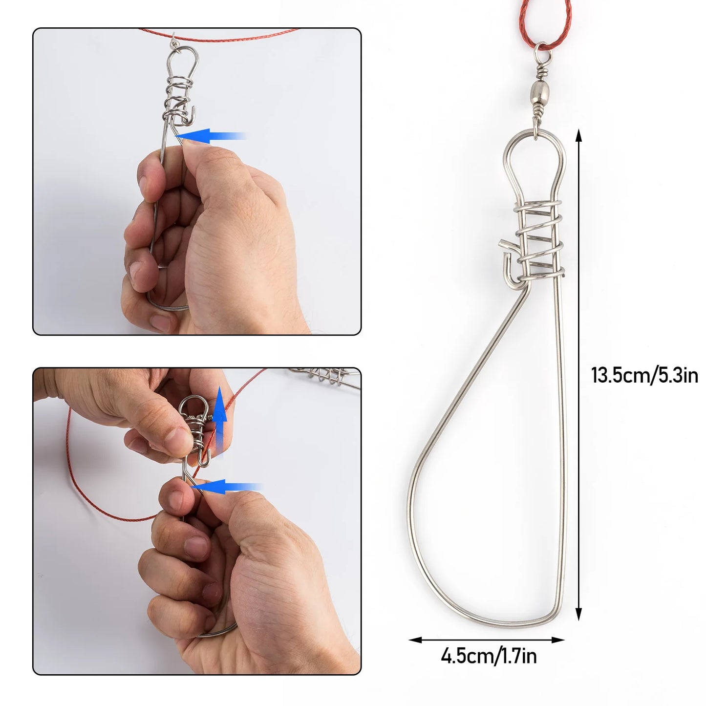 Spearfishing Kit Stainless Steel Fishing Stringer Harpoon Fish Buckle Fiberglass Hawaiian Sling Pole Spear Fishing Equipment