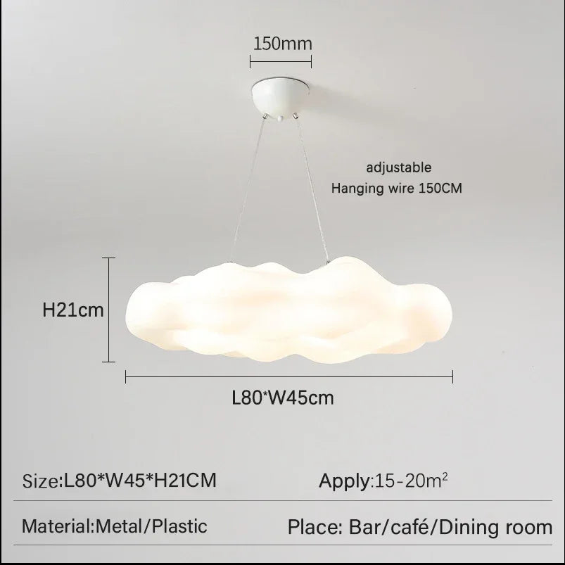 Nordic modern minimalist acrylic cloud-shaped LED ceiling chandelier white cloud-shaped chandelier for living room and bedroom