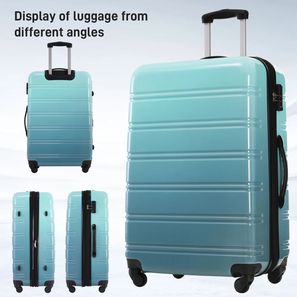 Hardshell Luggage Sets 3 Piece Gradient Color Expandable Suitcase with Spinner Wheels TSA Lock Lightweight 20" 24" 28" Available