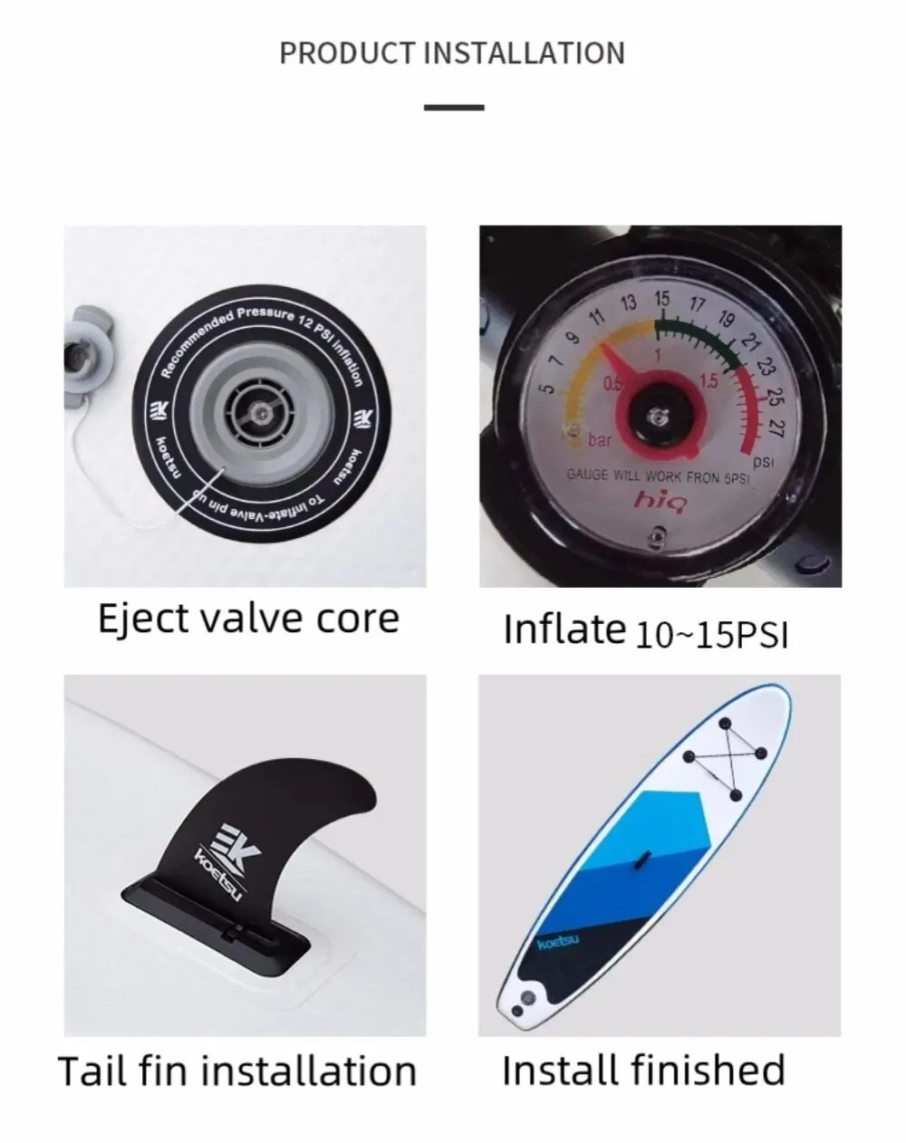 Inflatable Stand Up Paddle Board SUP Board Surfboard Kayak Water Sport Surf Set PaddleBoard Fin Foot Rope Pump Inflator Canoe
