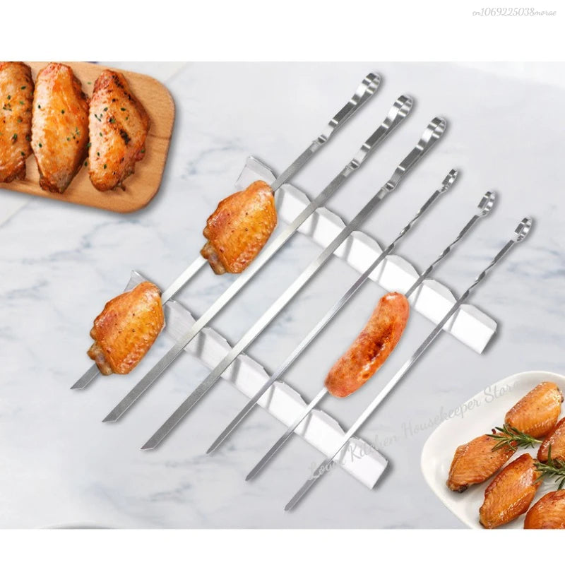 2pcs Kebab Rack Kebab Stands Skewer Holders Universal Suitable for Barbecue For Kitchen Patio Home Outdoor Camping BBQ Tools New