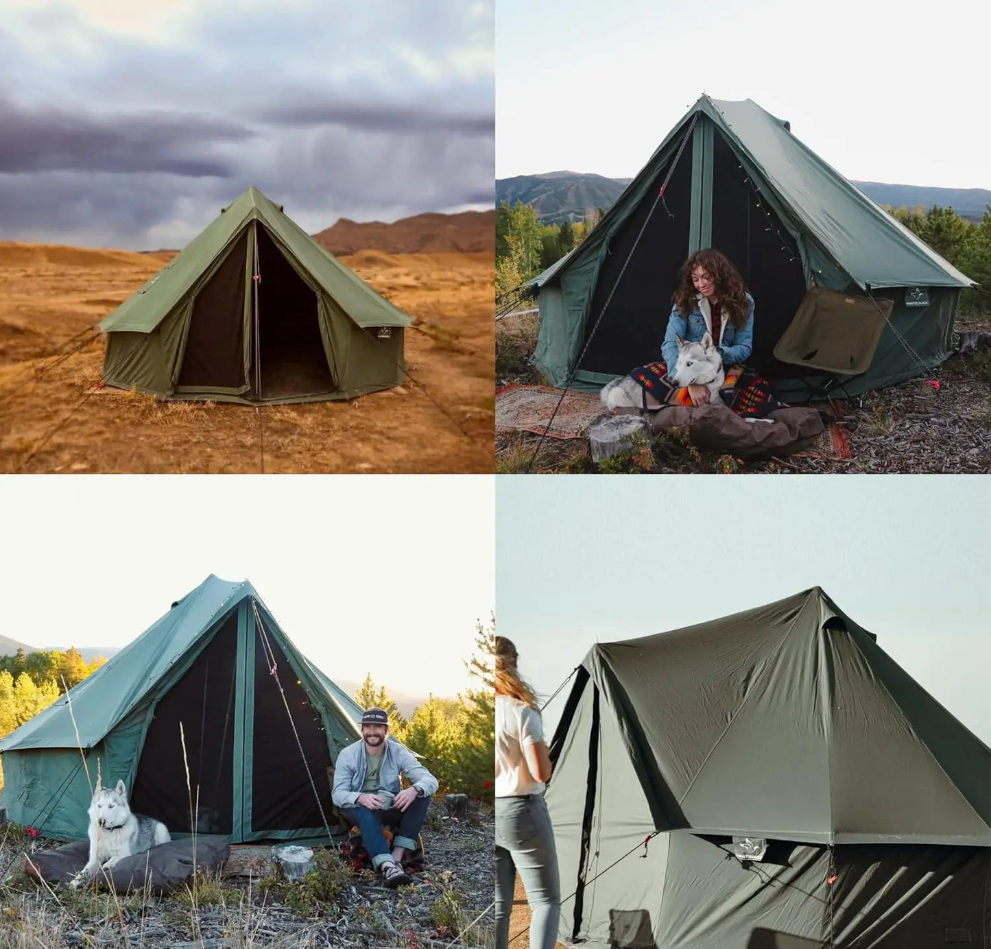 Canvas Bell Tent - w/StoveJack, Waterproof, 4 Season Luxury Camping and Glamping Yurt Tent Outdoor