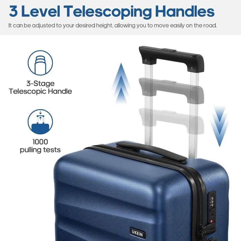 20Inch Carry-On Luggage, Lightweight PC HardShell Suitcase with 360° Spinner Wheels, TSA-Approved, Durable Airline Approved