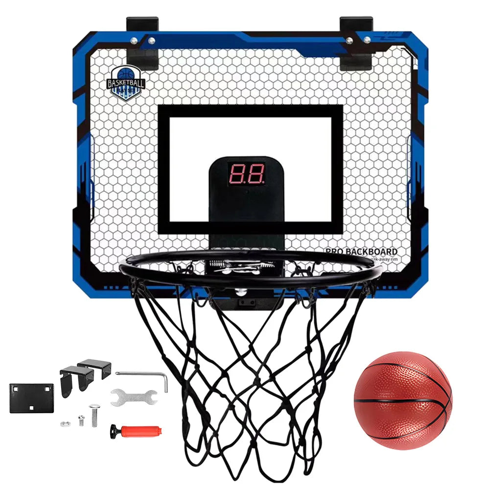 Indoor Basketball Hoop Basketball Hoop Set with 1 Ball Room Basketball Hoop with Electronic Scoreboard Gifts for Kids Boys Teens